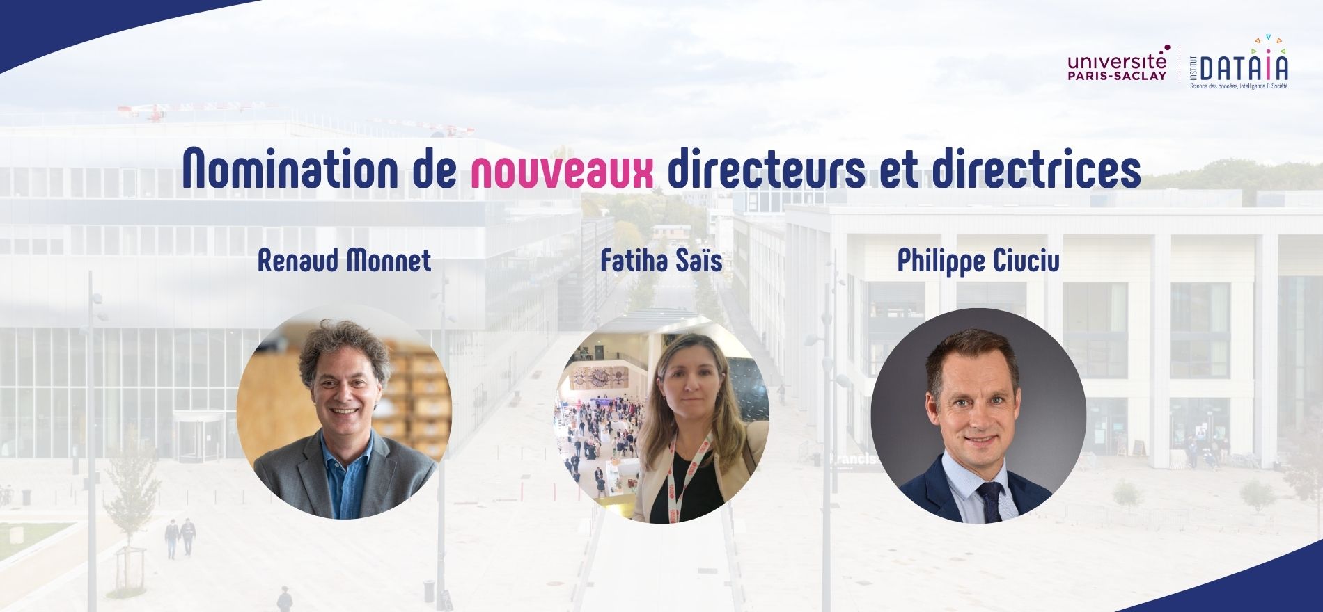 L’Institut DataIA Paris-Saclay accueille trois nouveaux directeurs et directrices adjoints